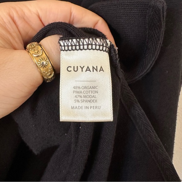 Cuyana French Terry V Neck Black Sweatshirt Size Small - Picture 11 of 11